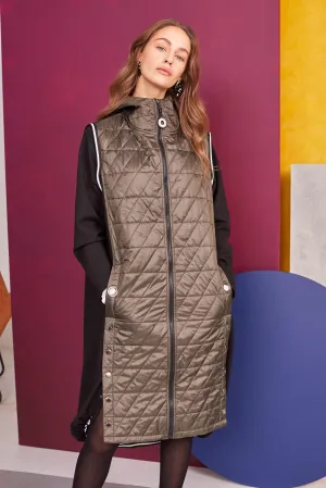 168 Coat with Eyelet stud/trim Khaki Naya
