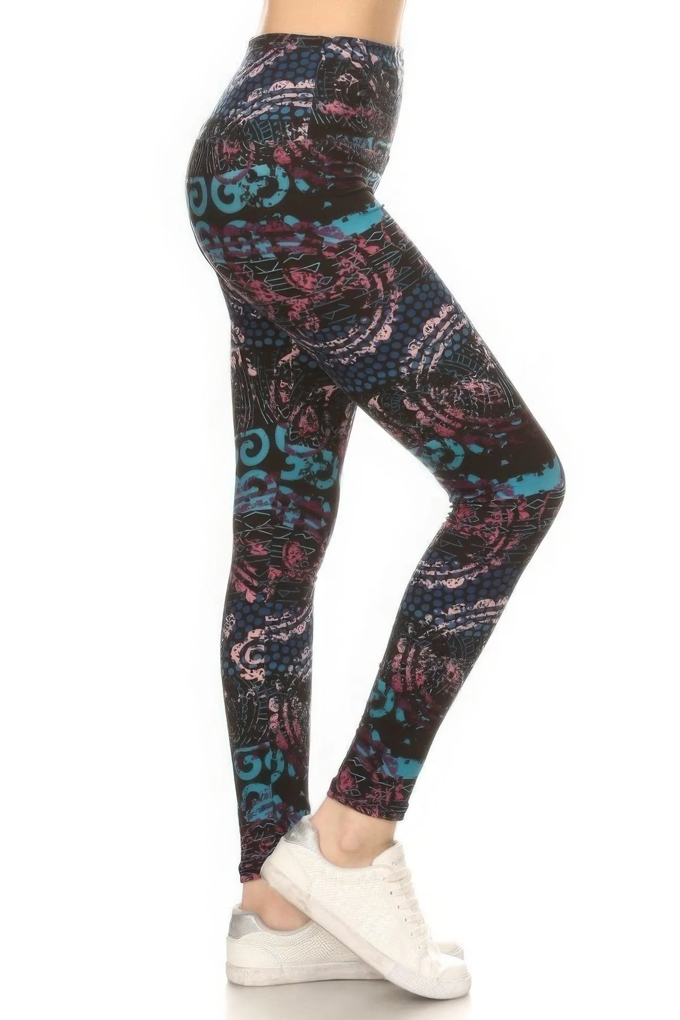5-Inch High-Waisted Mixed Pattern Yoga Leggings