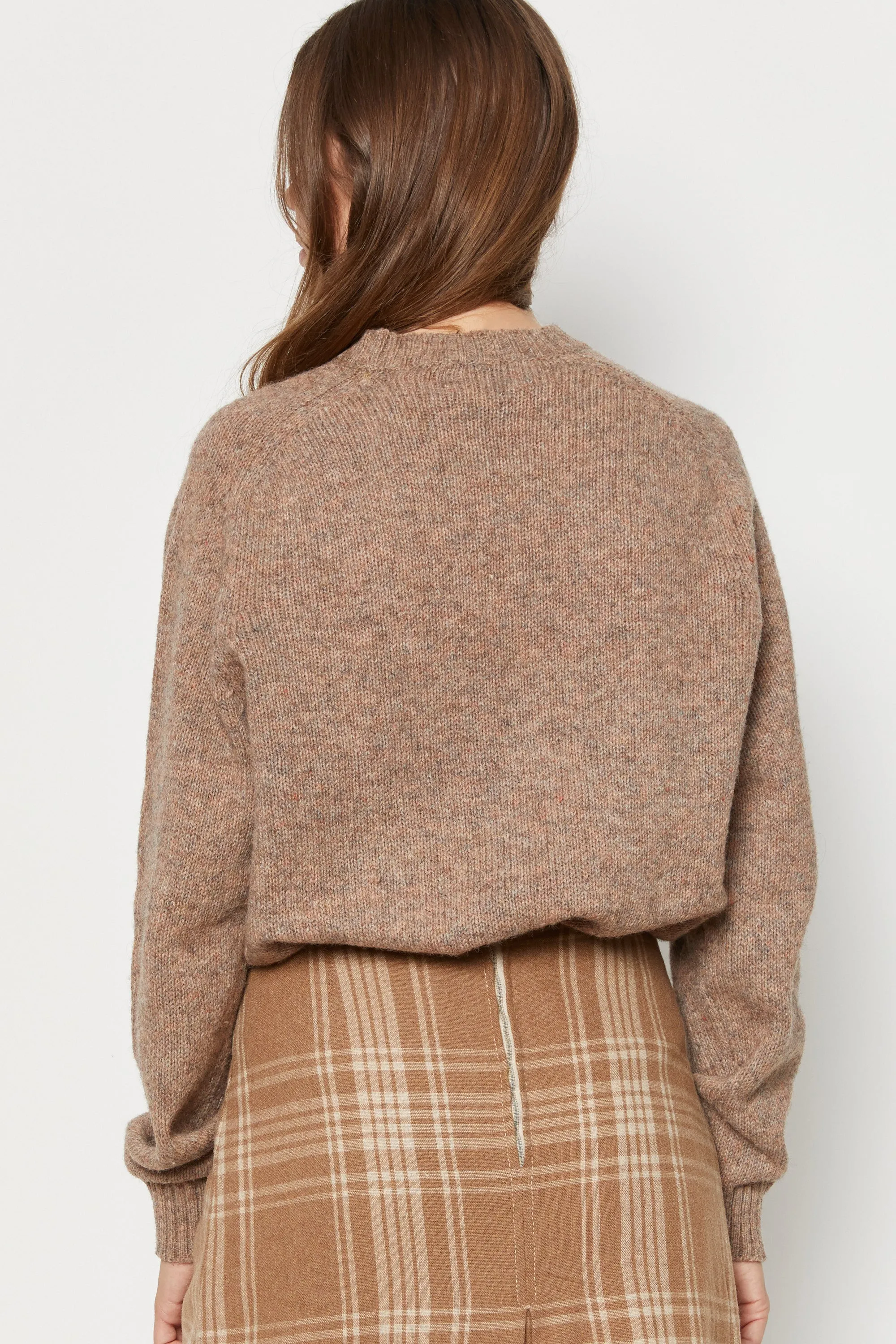 70s Marled Mink Crew Wool Sweater L