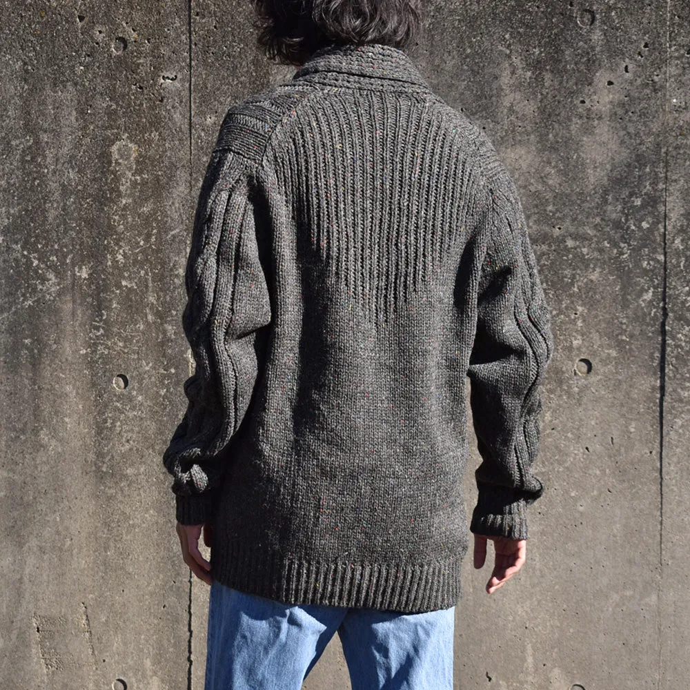 80-90's Archie Brown & Son フィッシャーマン ニット アランセーター ショールカラーカーディガン アイルランド製 240106