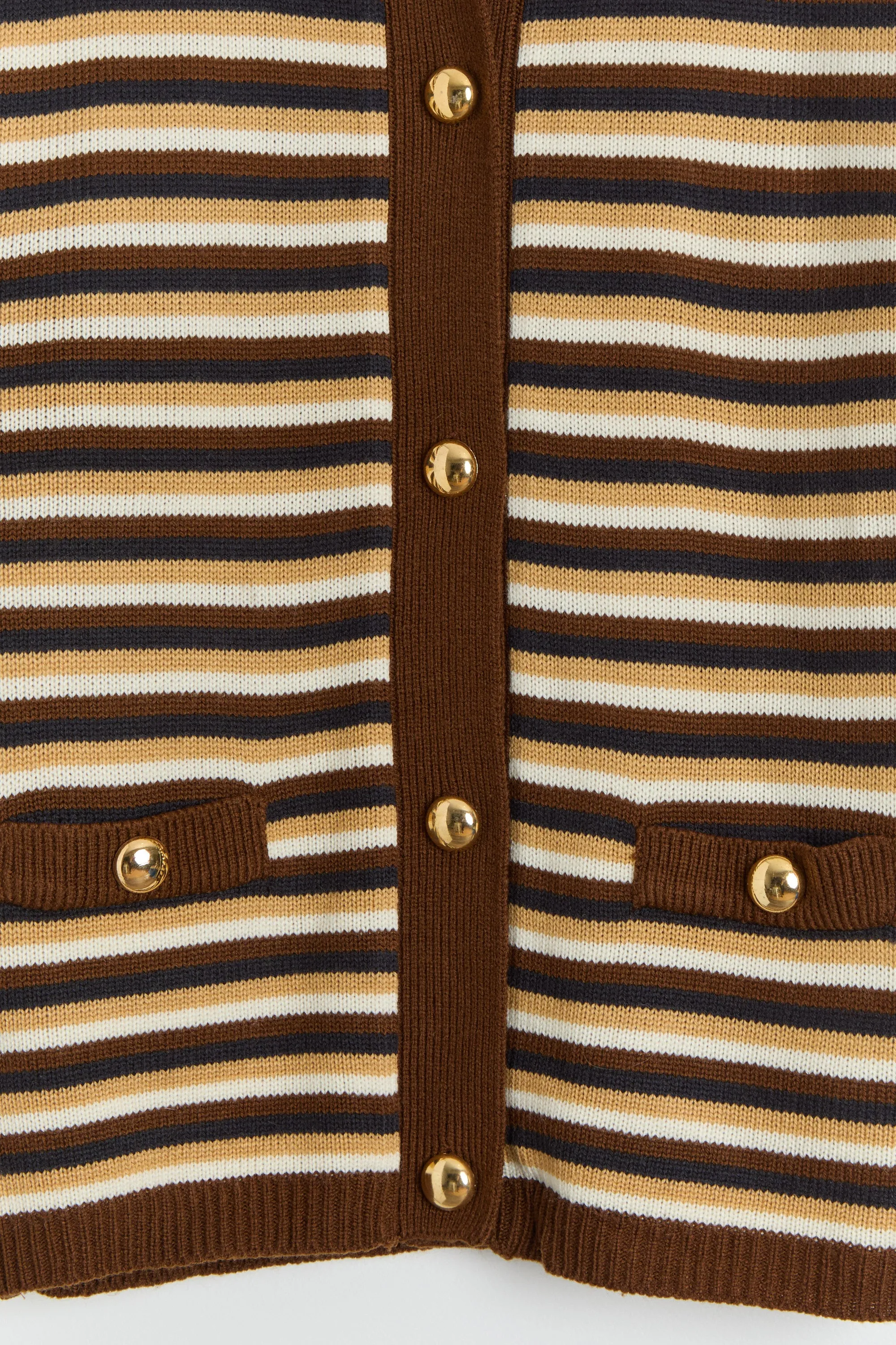 80s Brown Striped Cardigan S