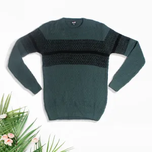 acrylic Men’s Round Neck Full Sleeve Color green Winter T Shirt -7925