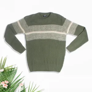 acrylic Men’s Round Neck Full Sleeve Color green Winter T Shirt -7926