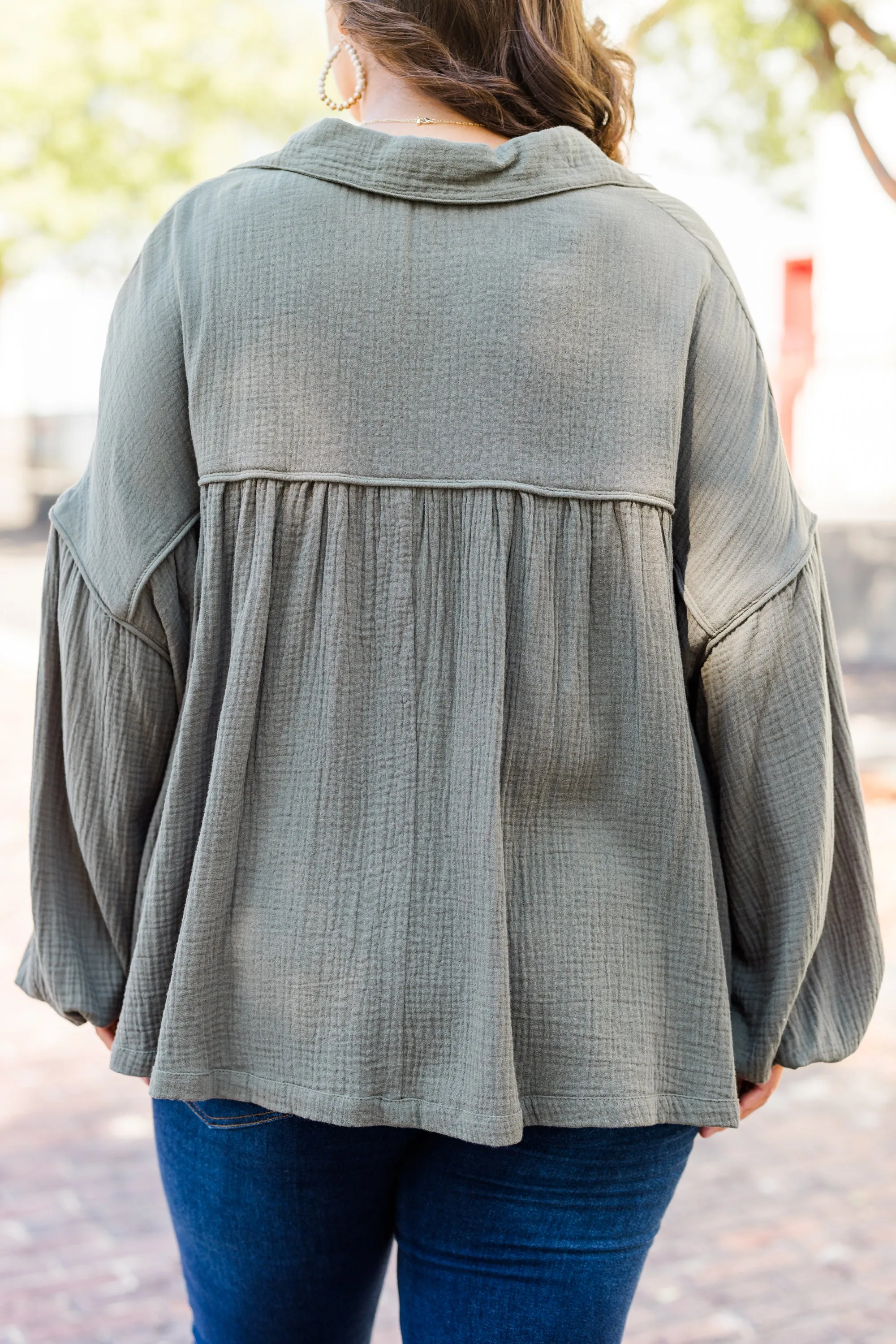 Actions Speak Louder Top, Olive Green