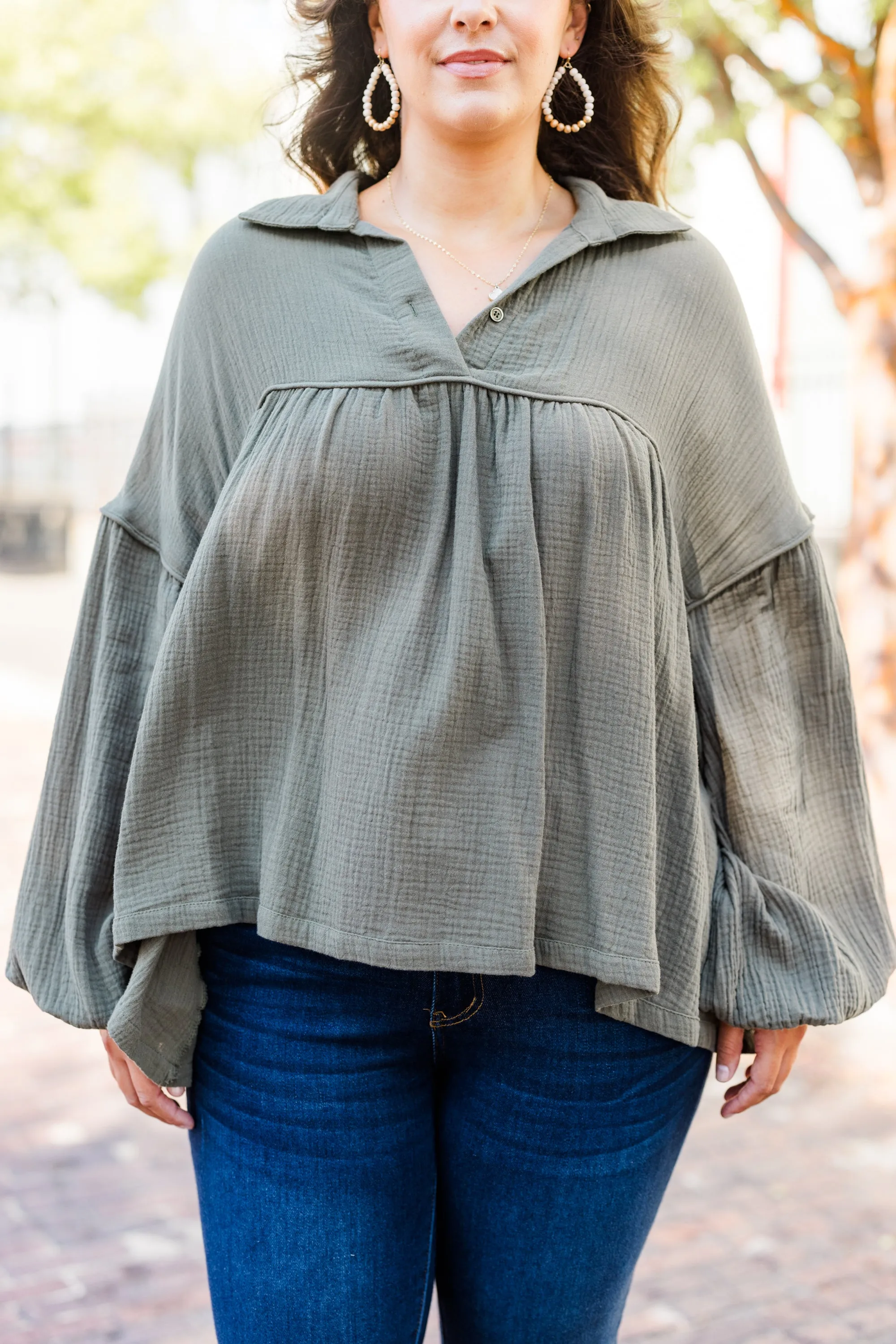 Actions Speak Louder Top, Olive Green