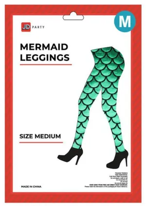 Adult Green Mermaid Leggings - Medium