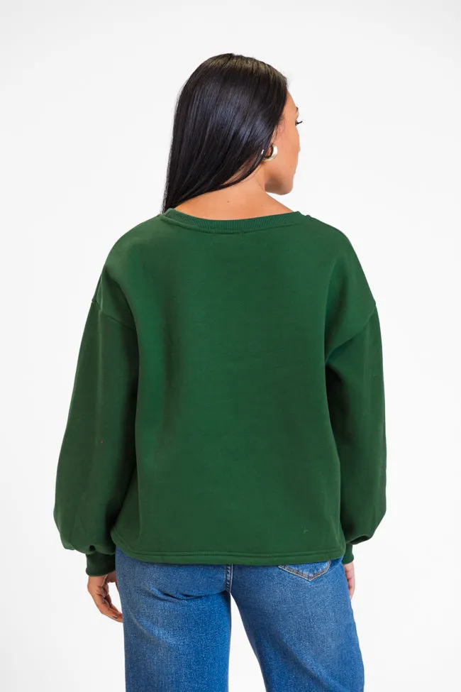 All Tied Up Green Plaid Bow Sweatshirt FINAL SALE
