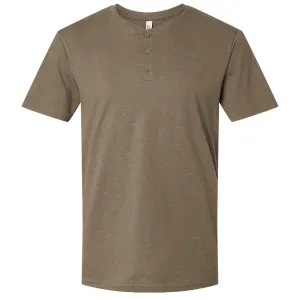 American Apparel Men's Heather Army CVC Henley Tee