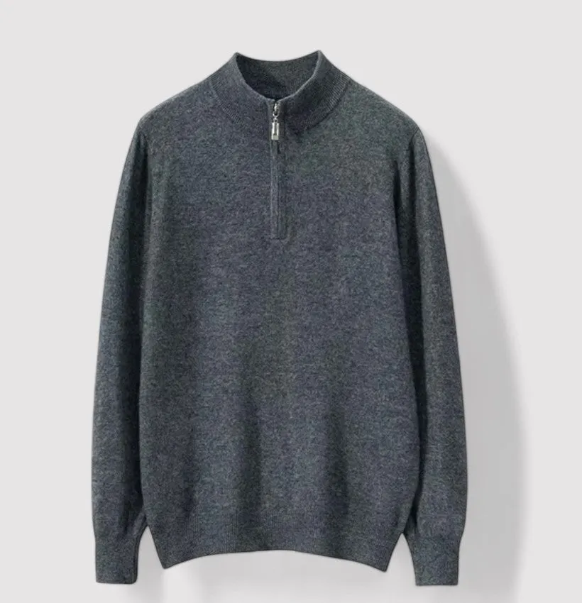 Ancien | Cashmere Half Zip Sweater