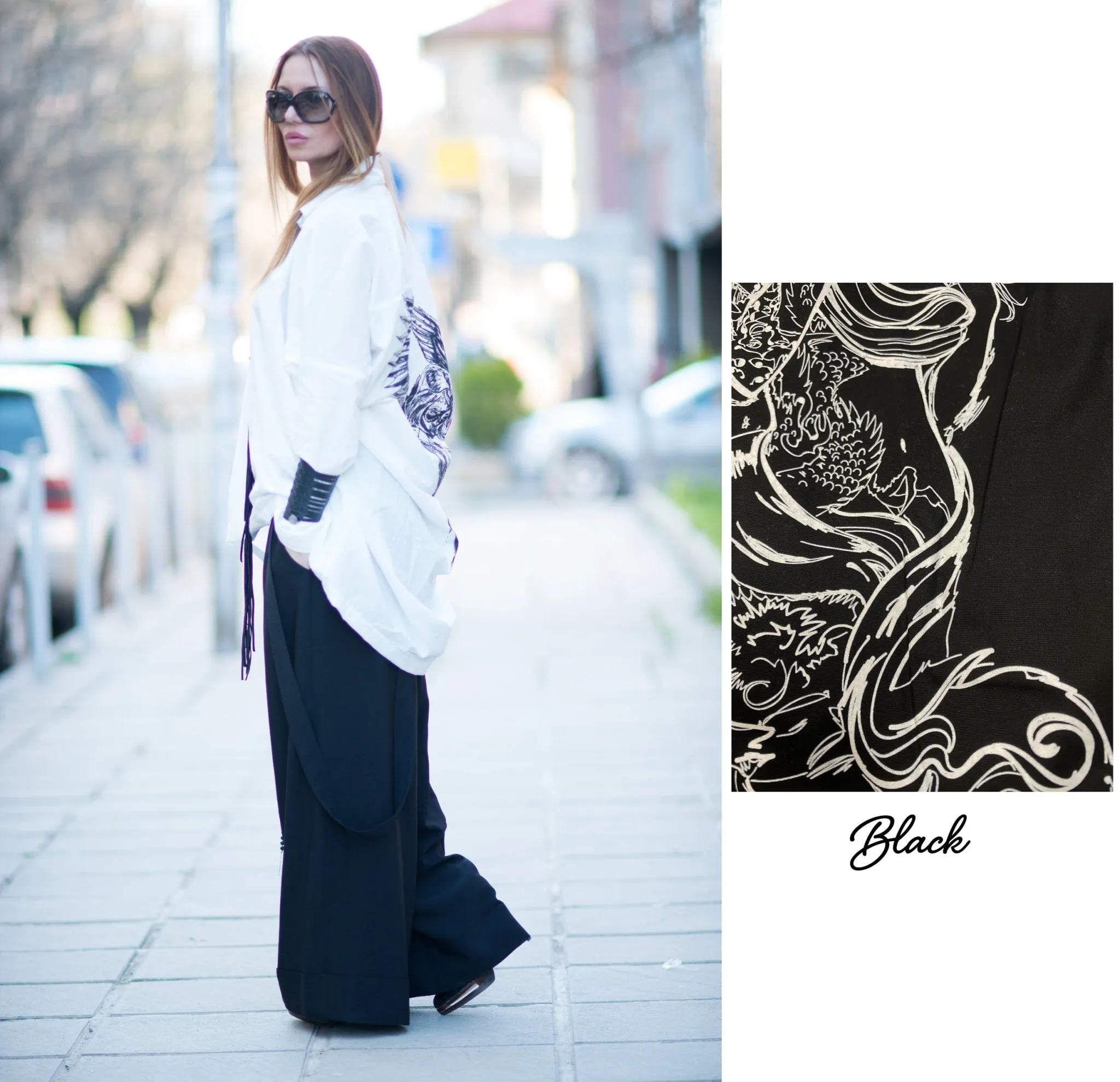 ANGLE Cotton Print Shirt Angel ON SALE