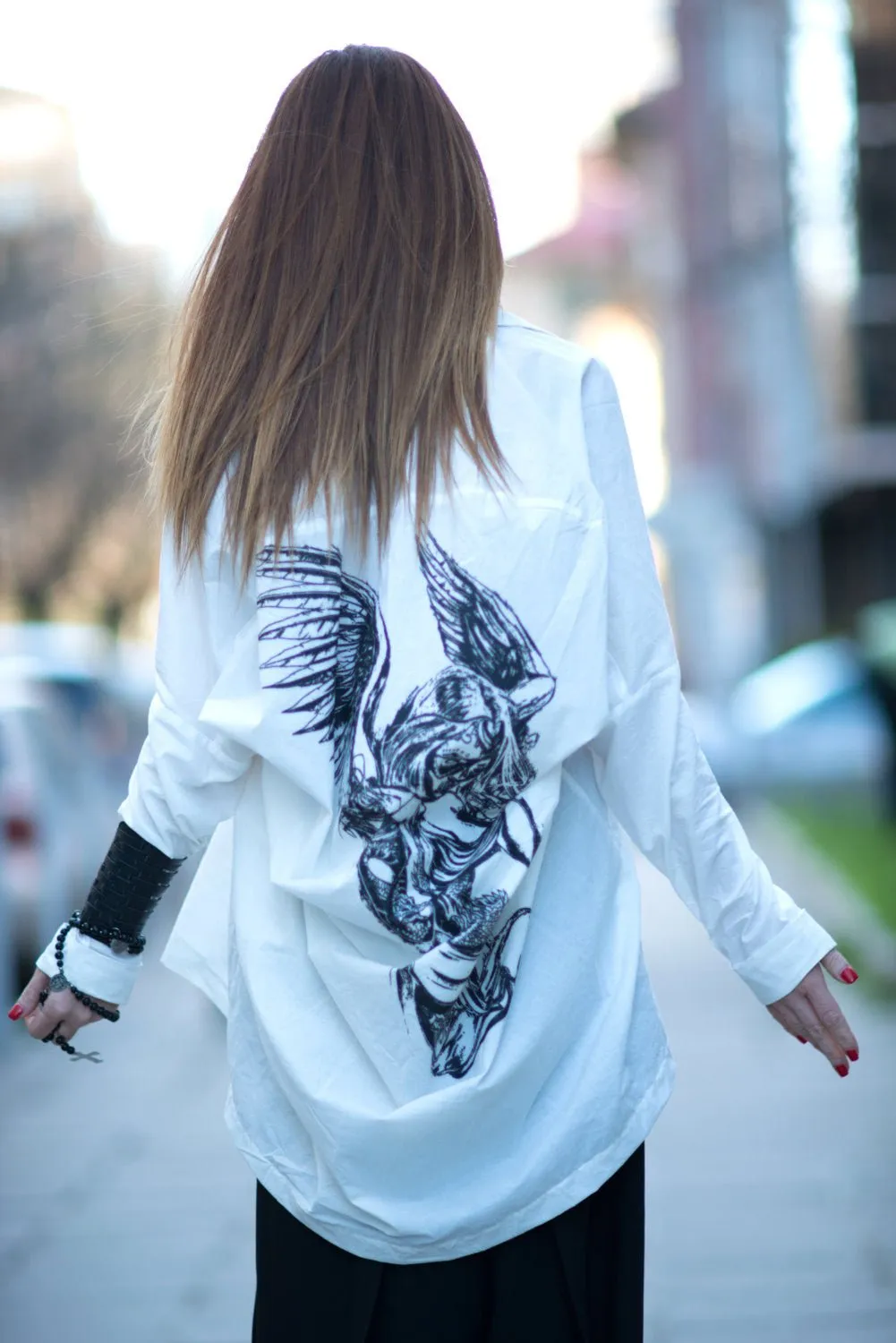 ANGLE Cotton Print Shirt Angel ON SALE