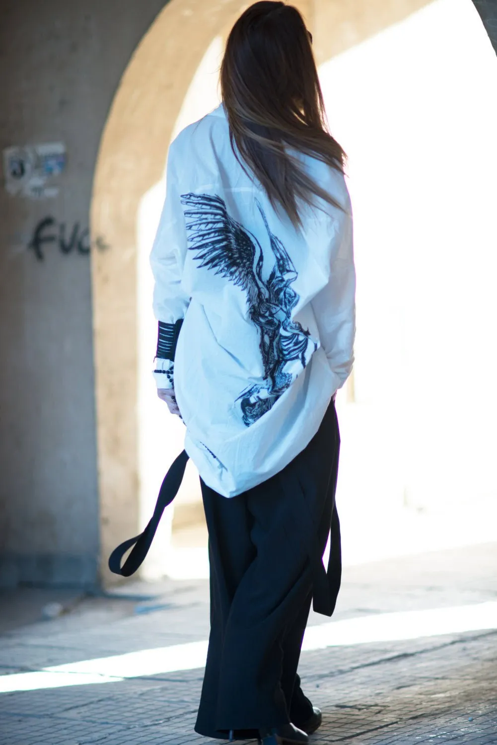 ANGLE Cotton Print Shirt Angel ON SALE