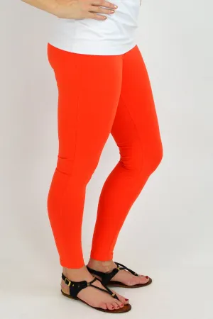 Ankle Length Orange Leggings