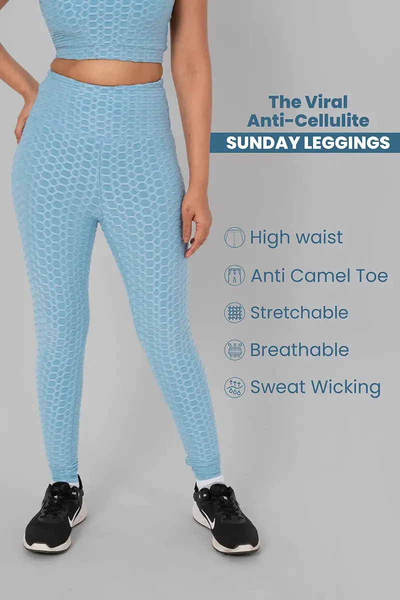 Anti Cellulite Women's Leggings - Sky Blue