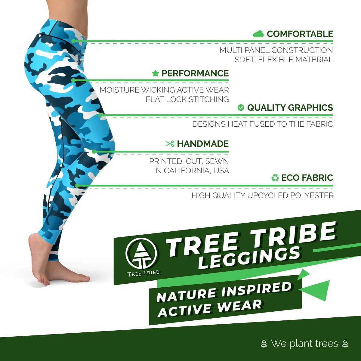 Aqua Camo Leggings