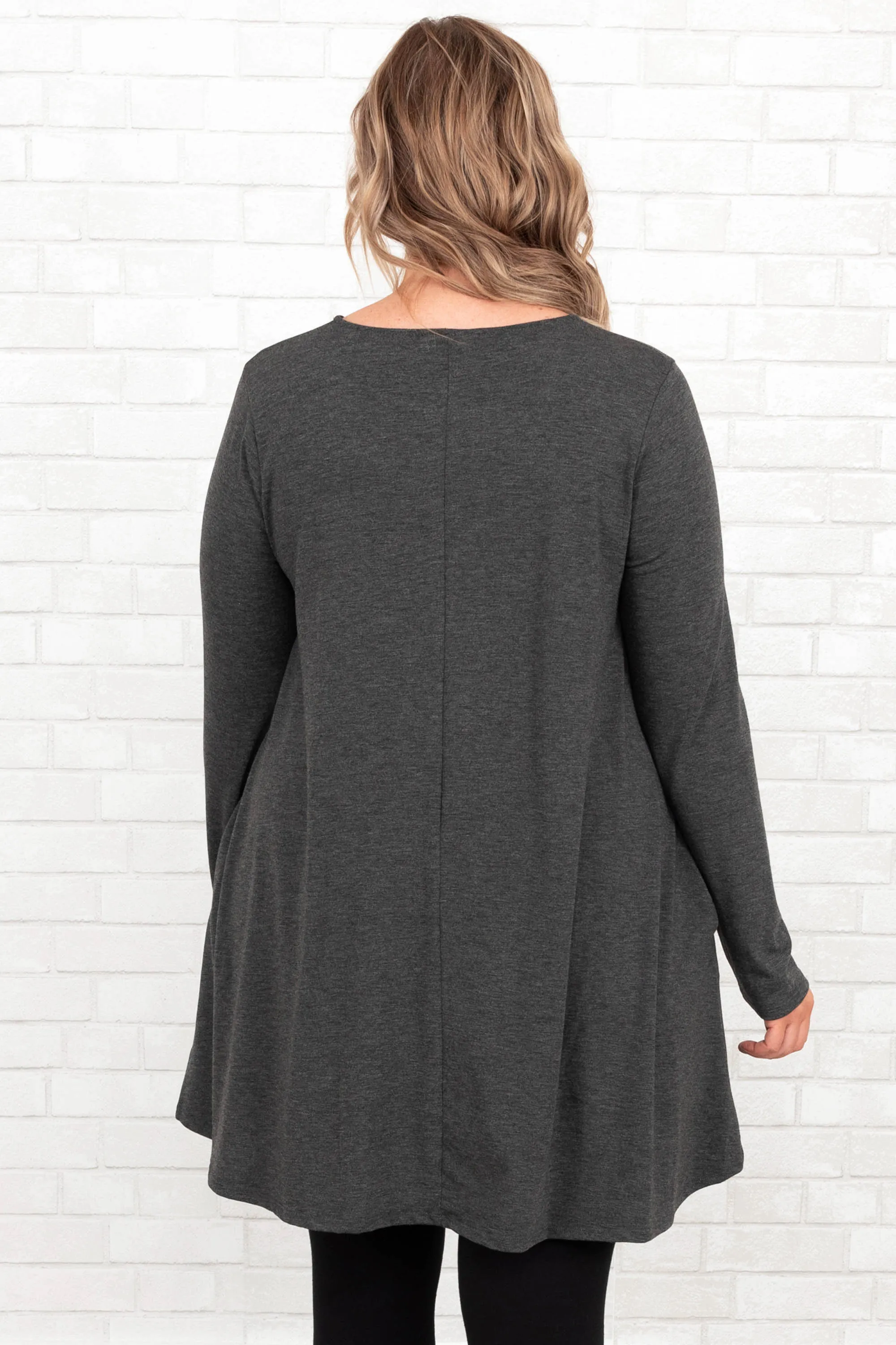 As Long As You're Here Tunic, Charcoal