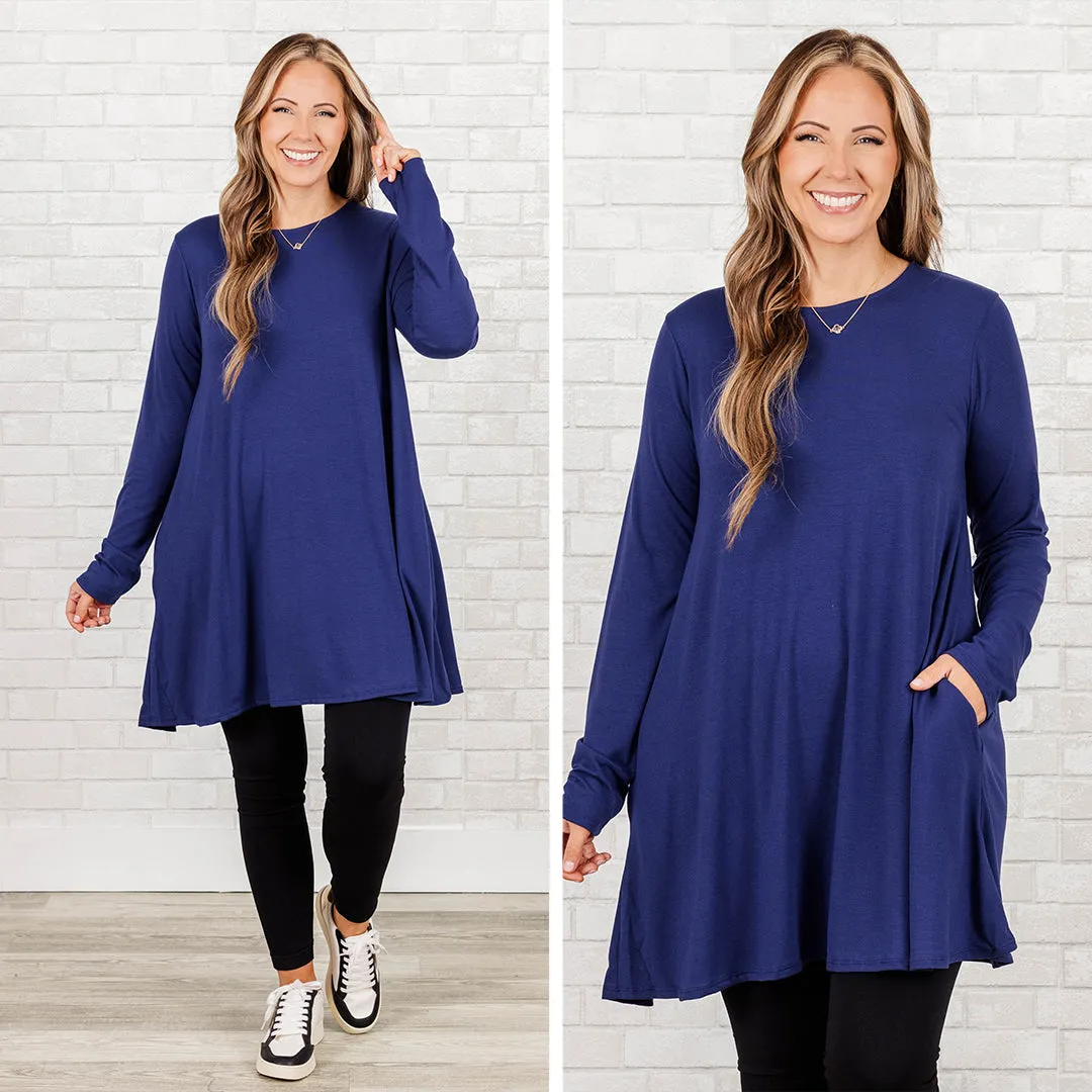 As Long As You're Here Tunic, Light Navy