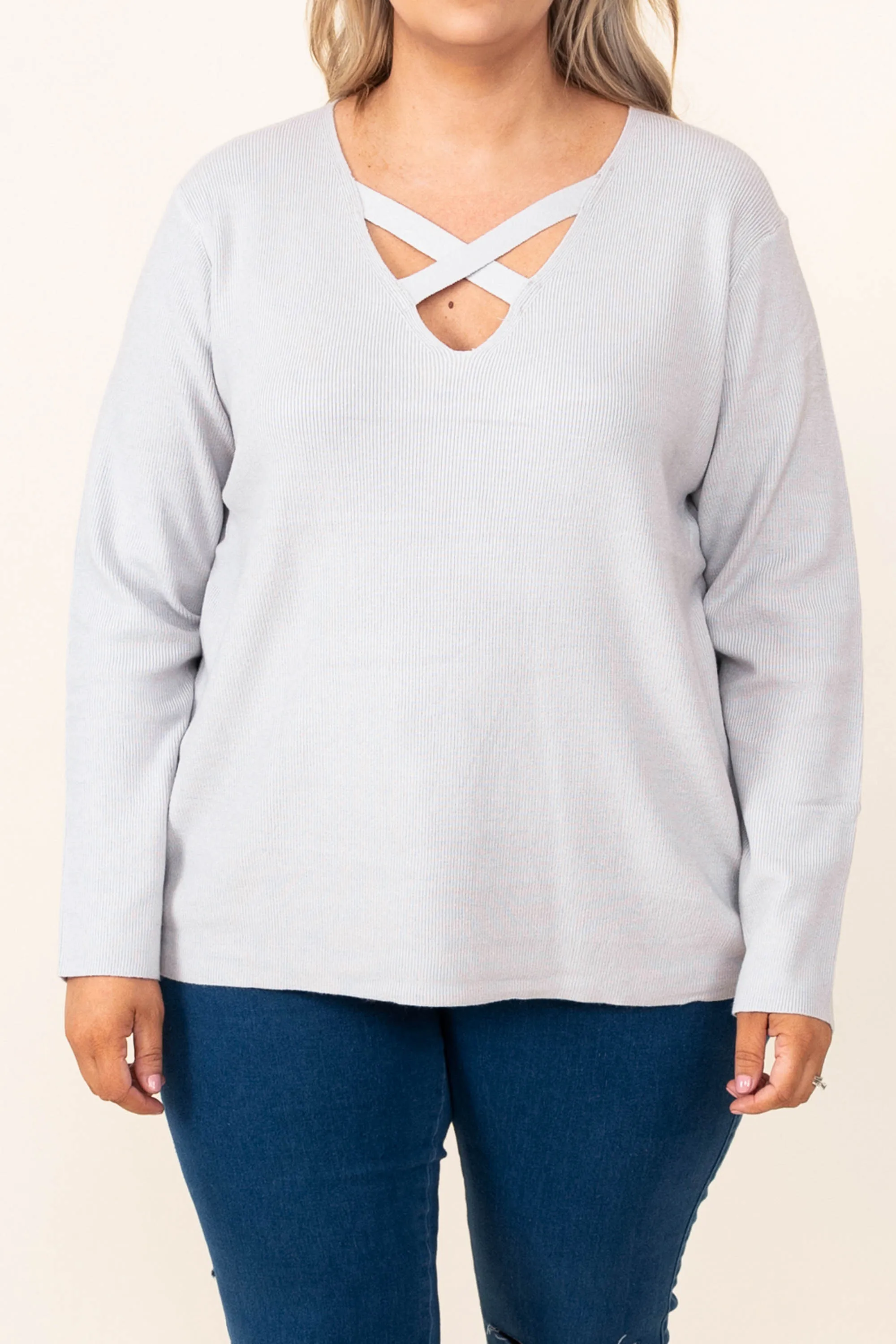Away With Grace Sweater, Gray