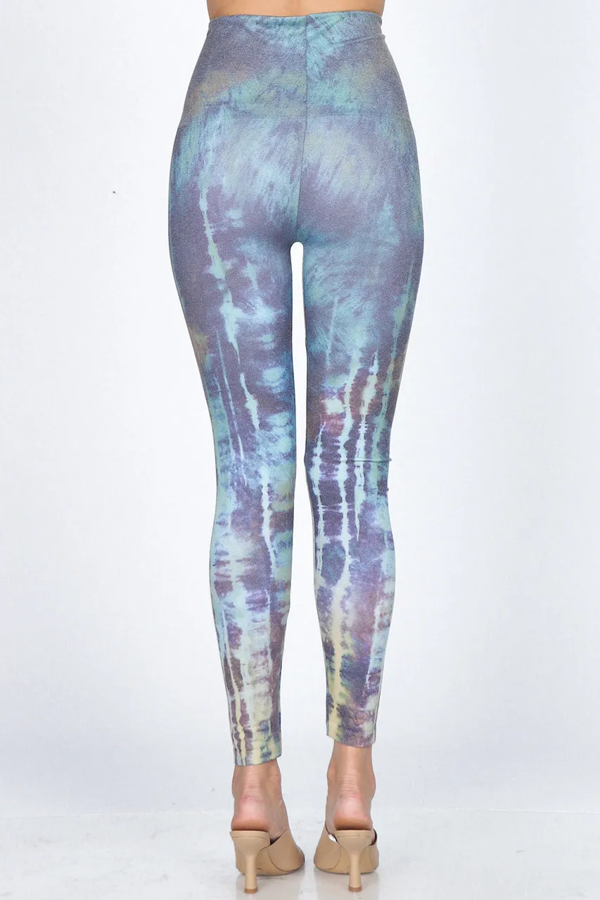 B4292DS High Waist Full Length Legging Psychedelic Print