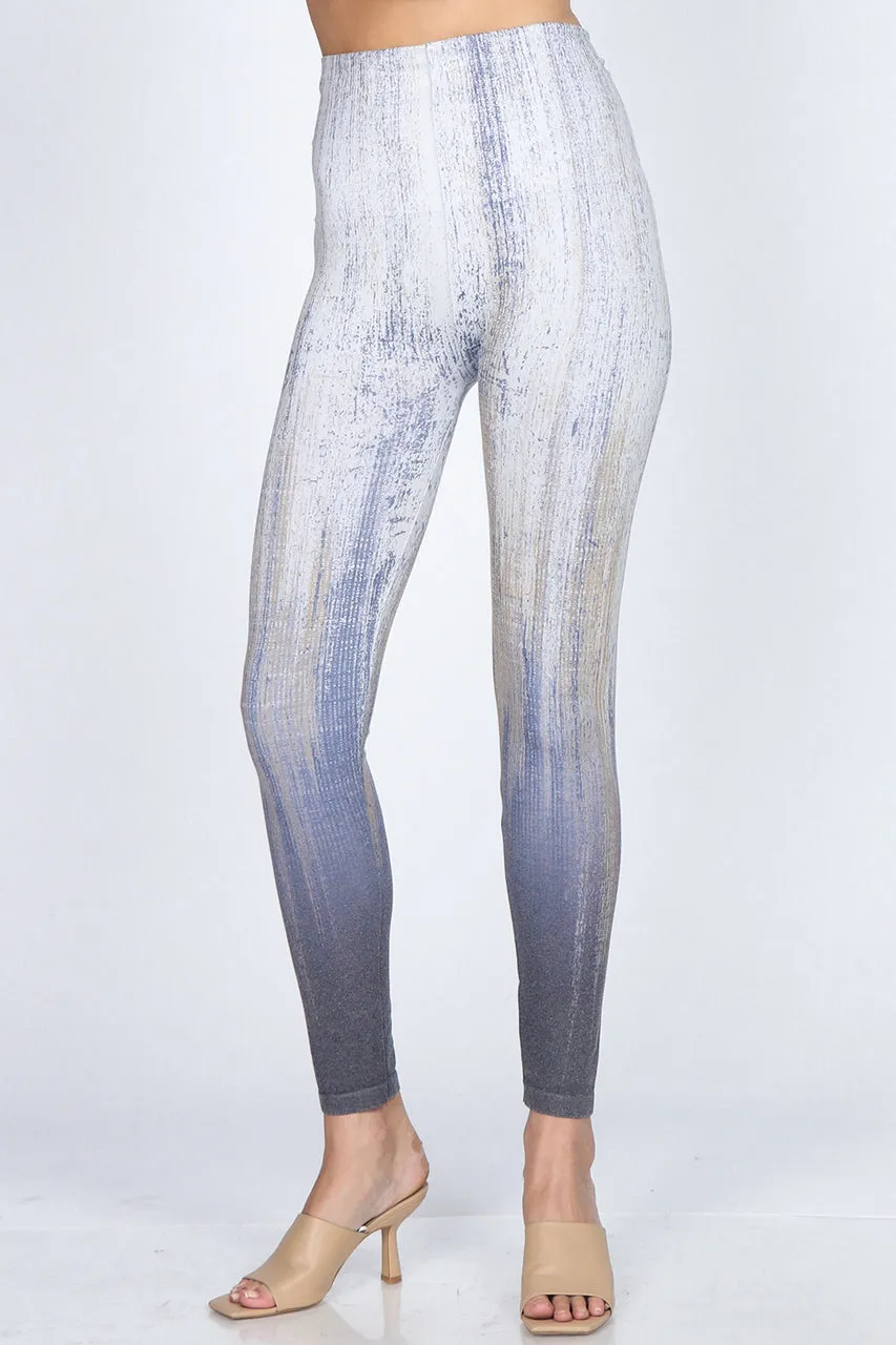 B4292EA High Waist Full Length Legging Distressed Streaks - Denim