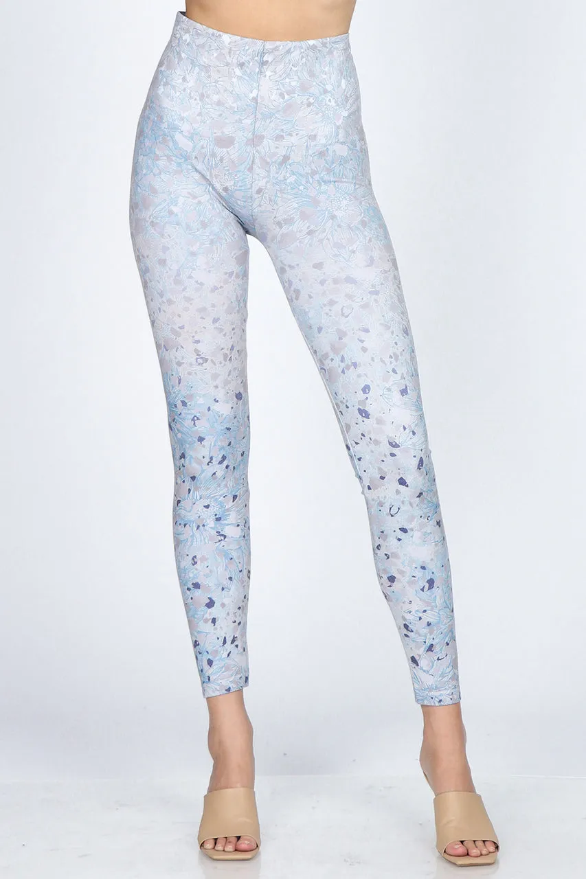 B4292ED High Waist Full Length Legging Terrazzo