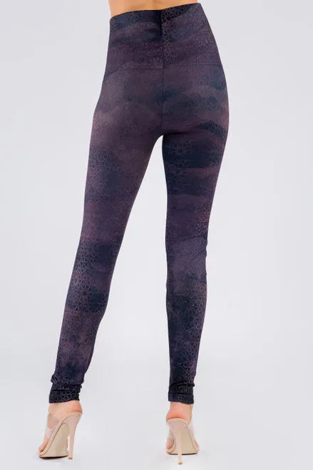 B4292FJ High Waist Full Length Legging with Geometric Design