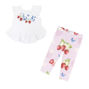 BALLOON CHIC - Strawberry Print Leggings Set