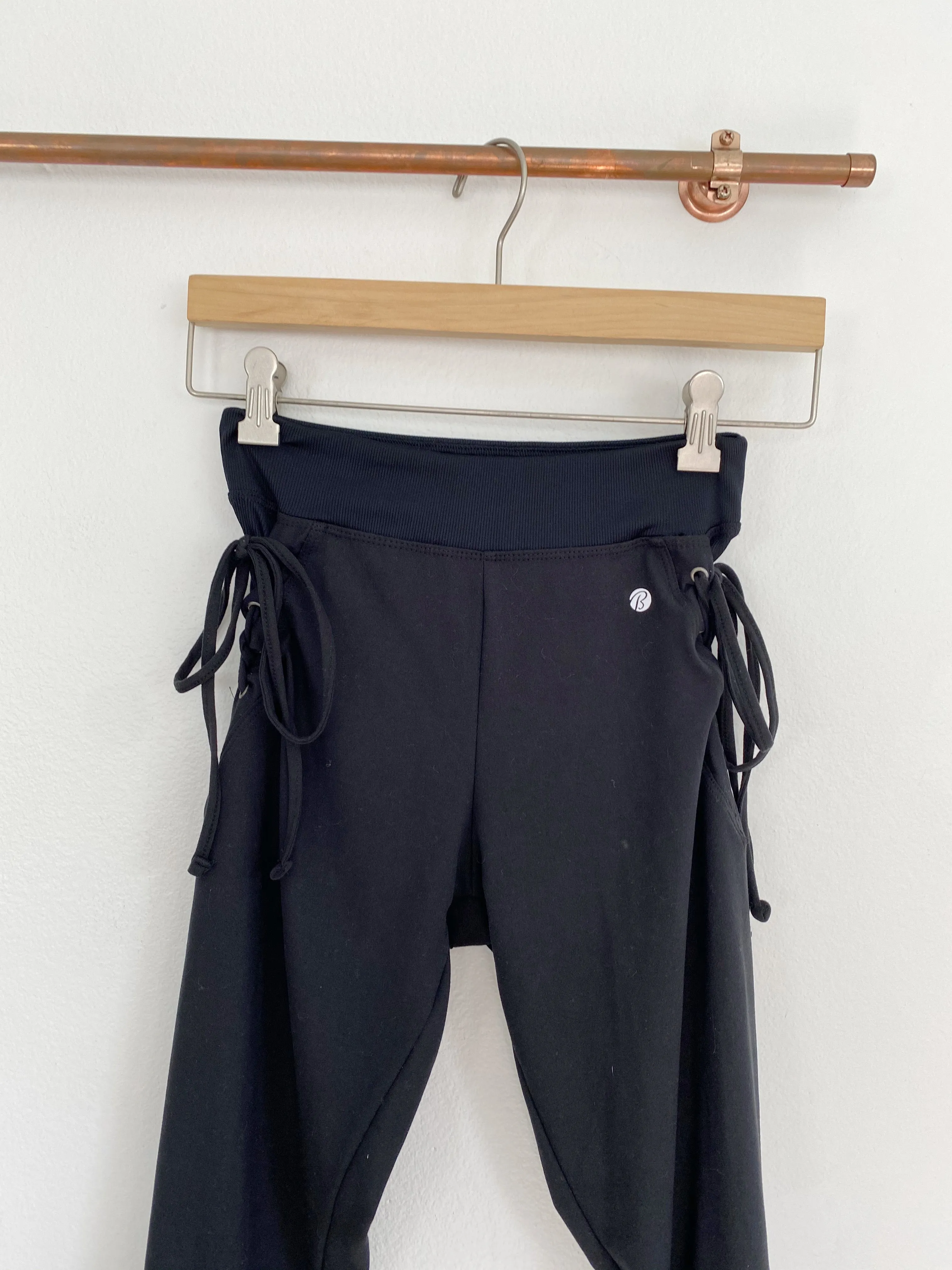Bally Total Black Lace-up Leggings XS