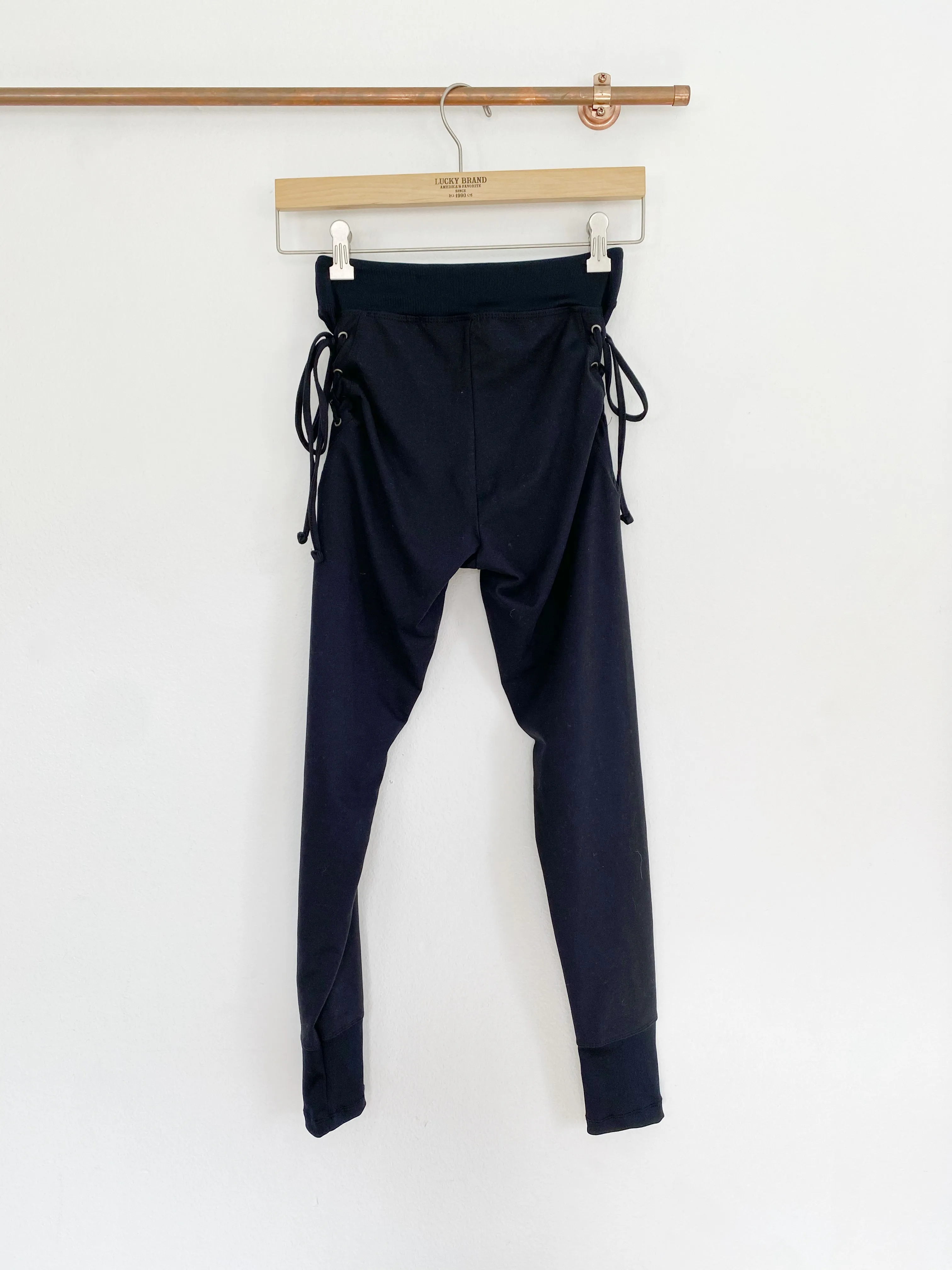 Bally Total Black Lace-up Leggings XS