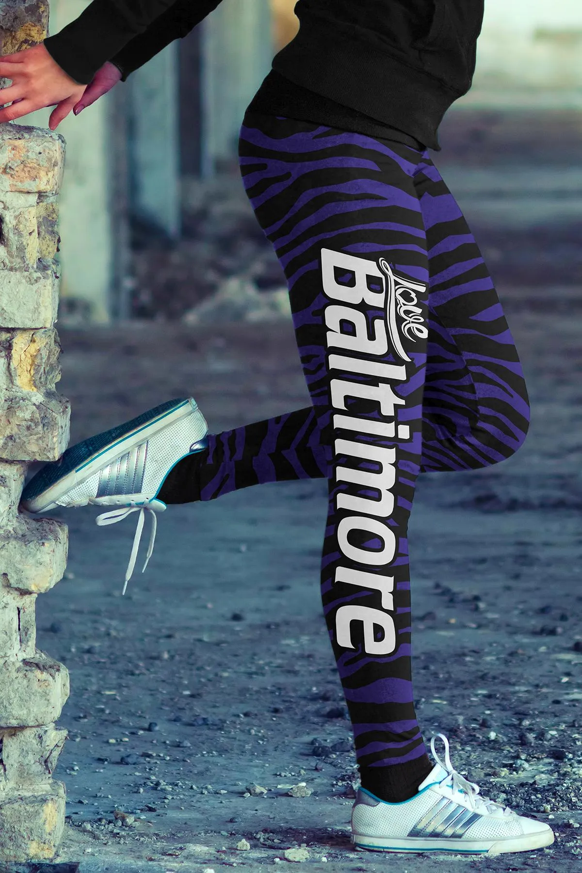 Baltimore Football Striped Leggings