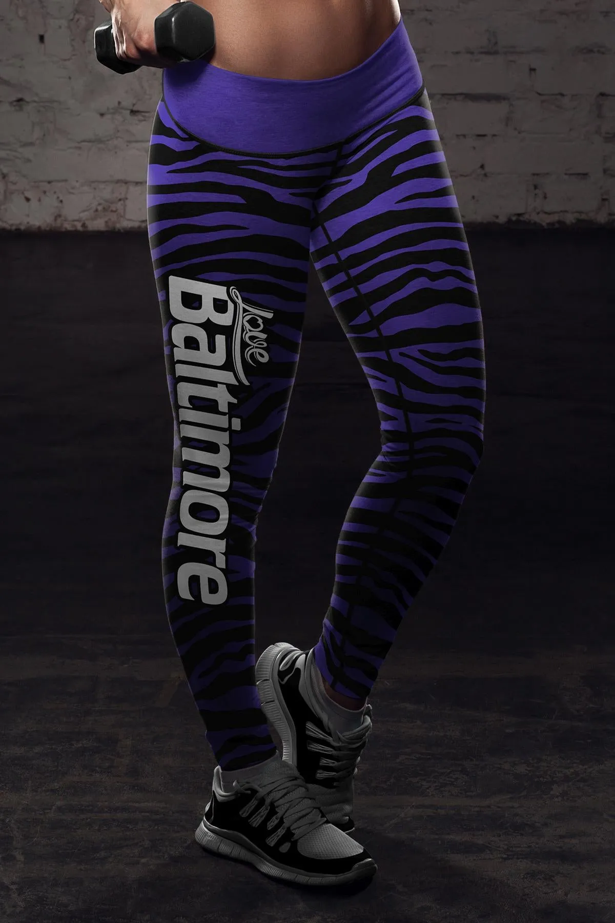 Baltimore Football Striped Leggings