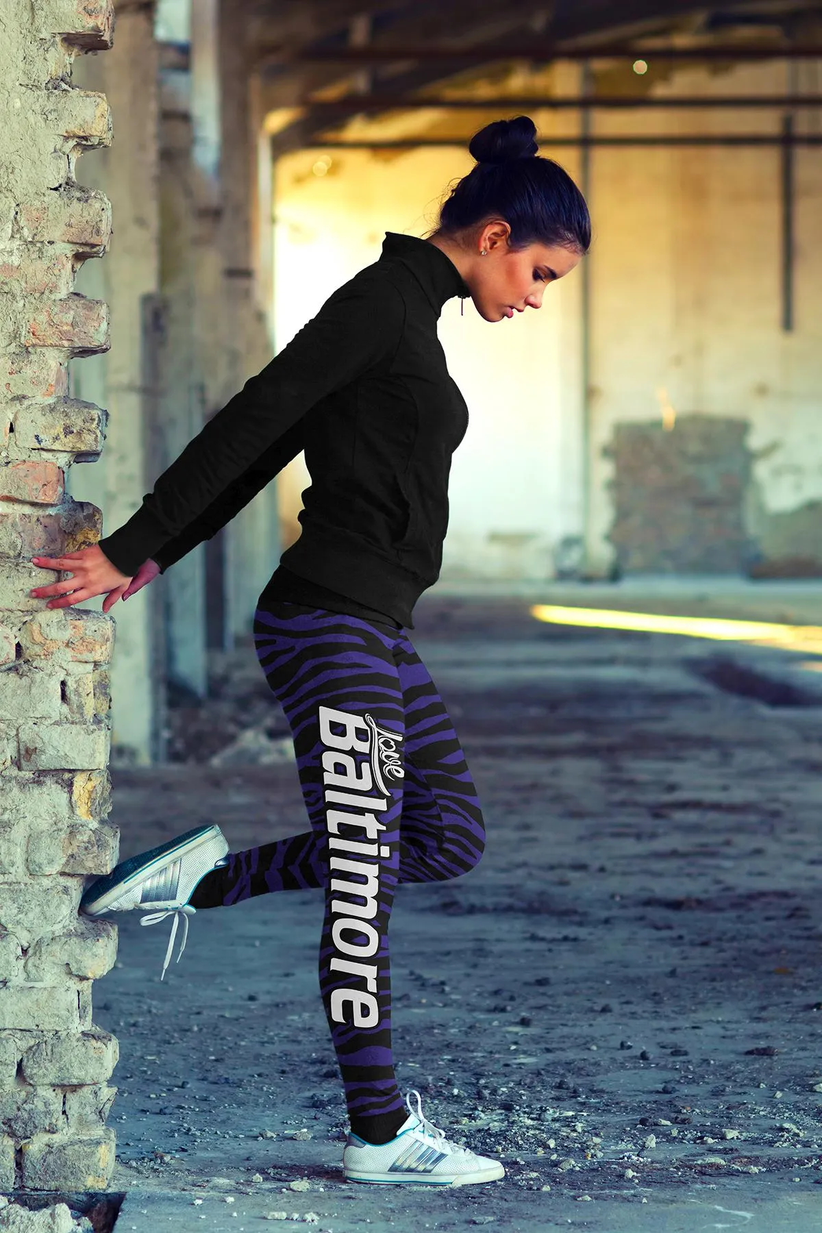 Baltimore Football Striped Leggings