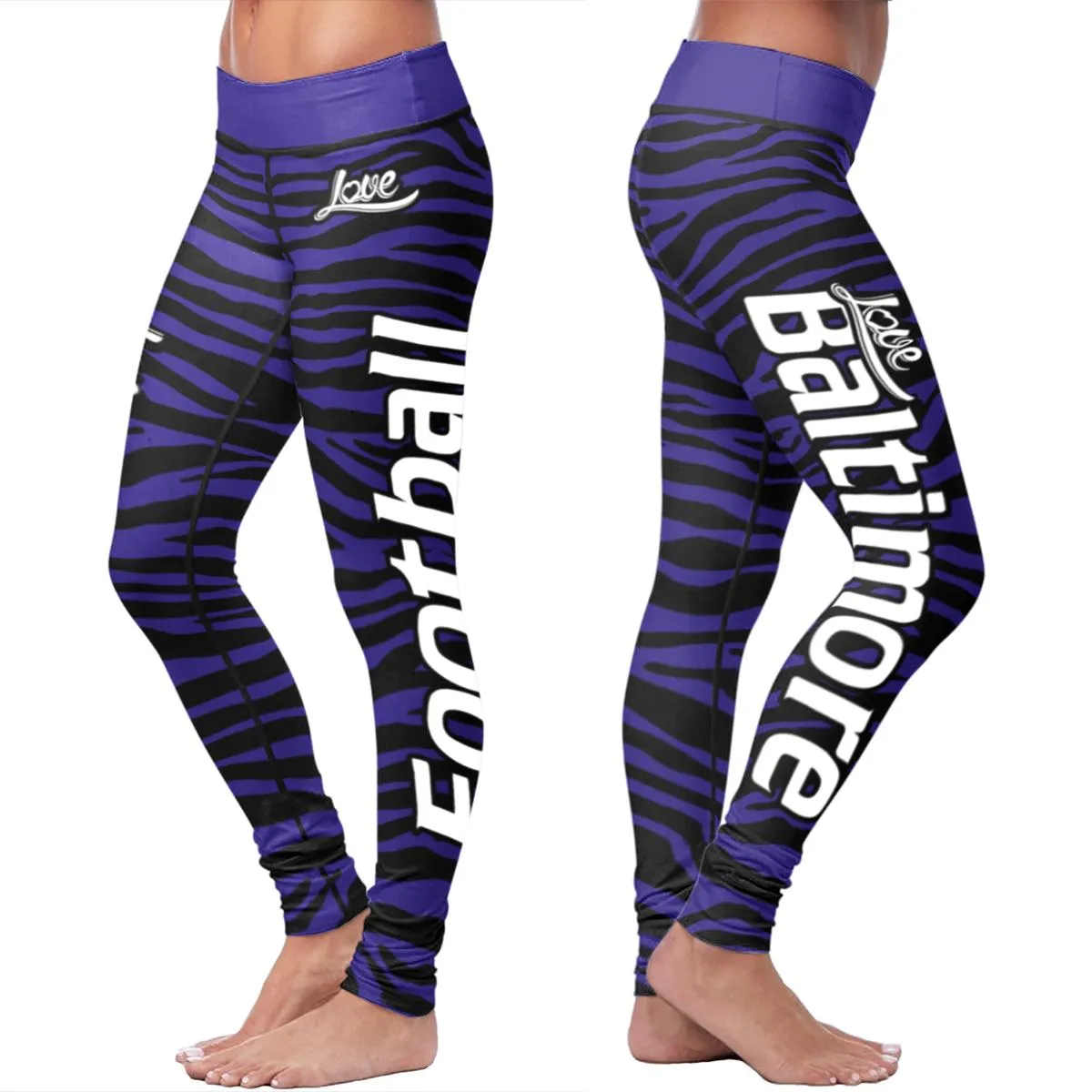 Baltimore Football Striped Leggings