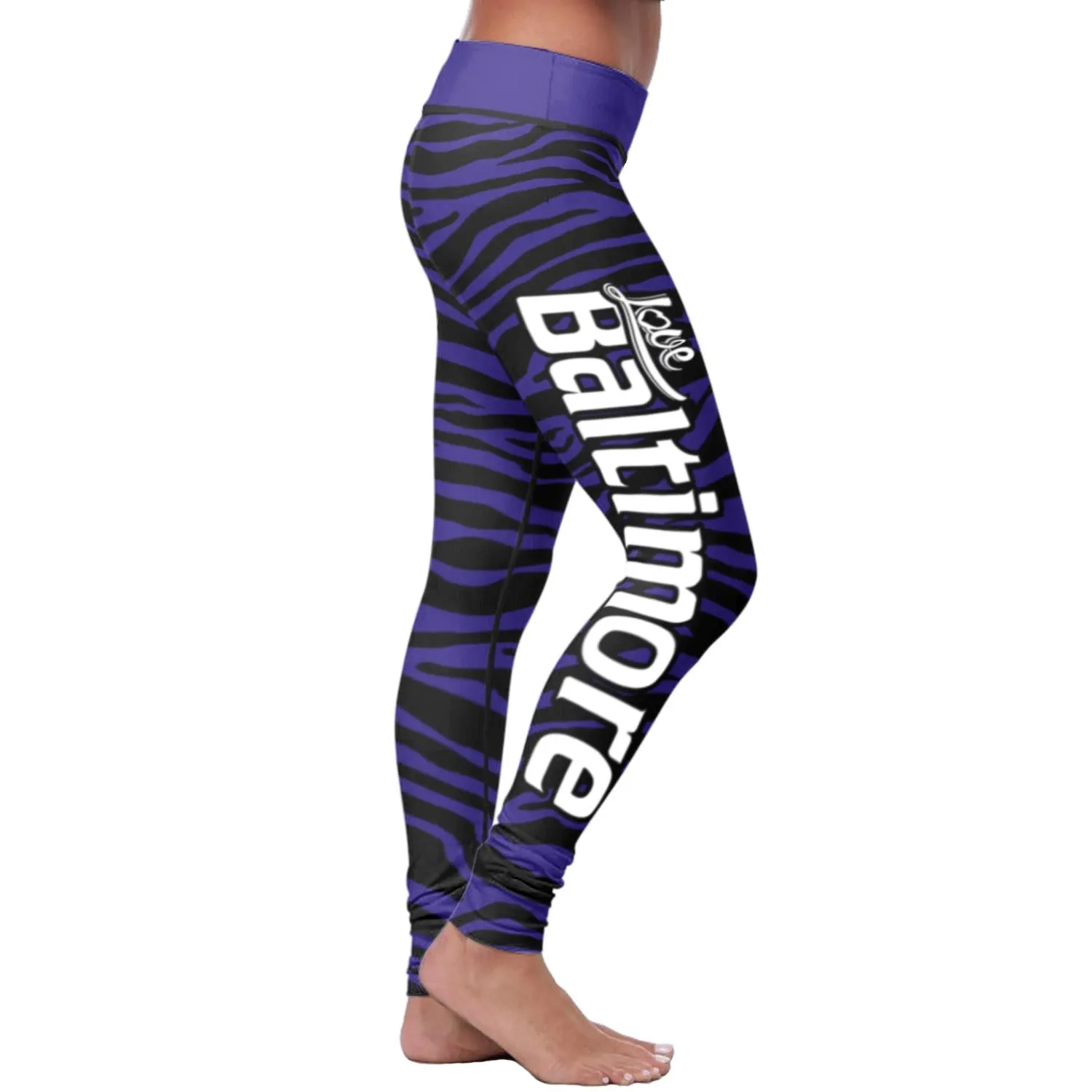 Baltimore Football Striped Leggings