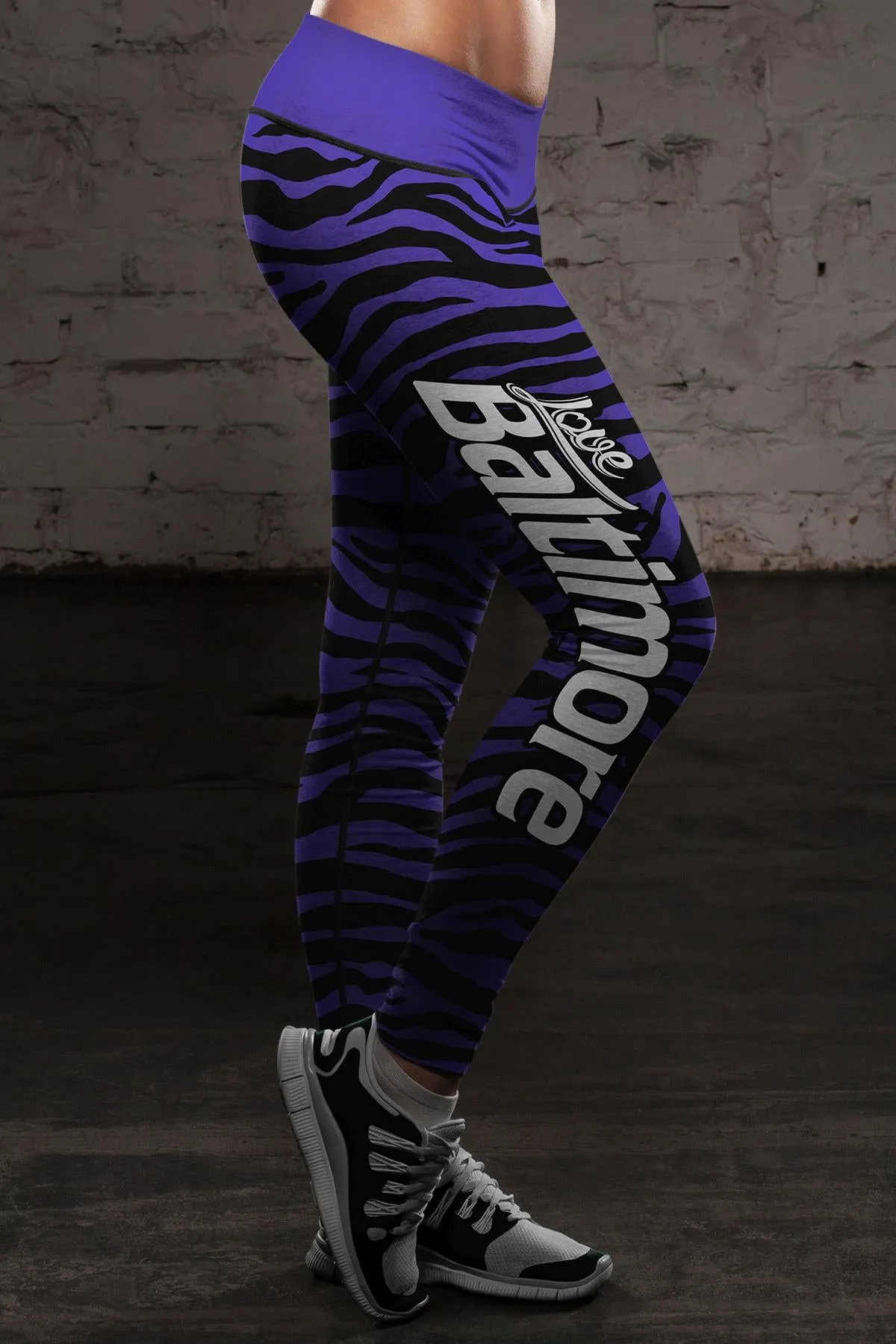 Baltimore Football Striped Leggings
