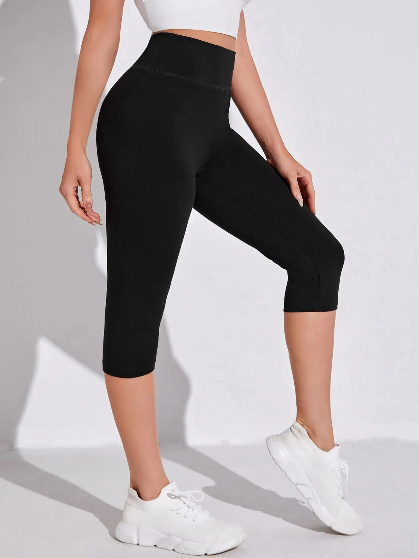 Basics Plain Capris Women Leggings