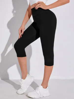 Basics Plain Capris Women Leggings