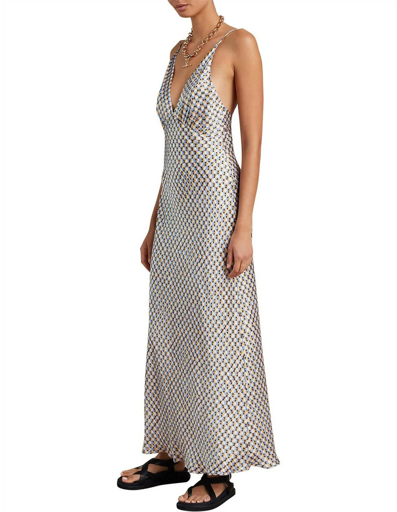 Bec & Bridge Frankie V-Neck Silk Maxi Dress