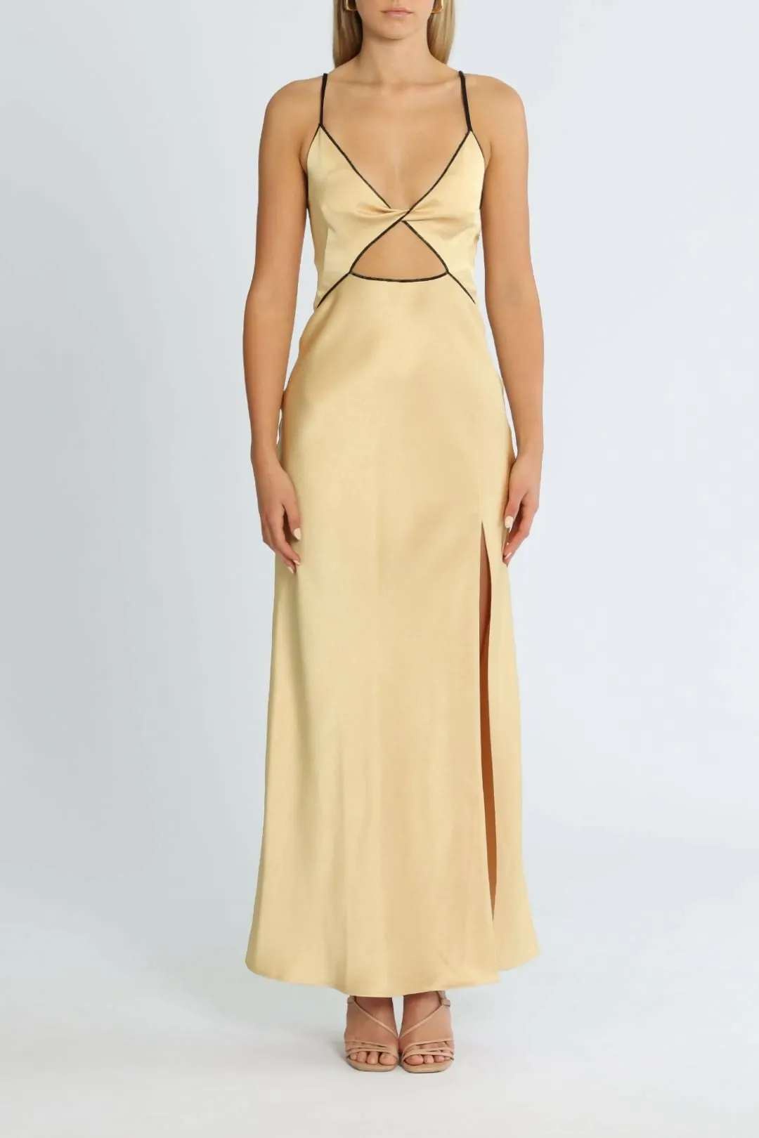 Bec & Bridge Hazel Maxi Dress Gold Size AU 12