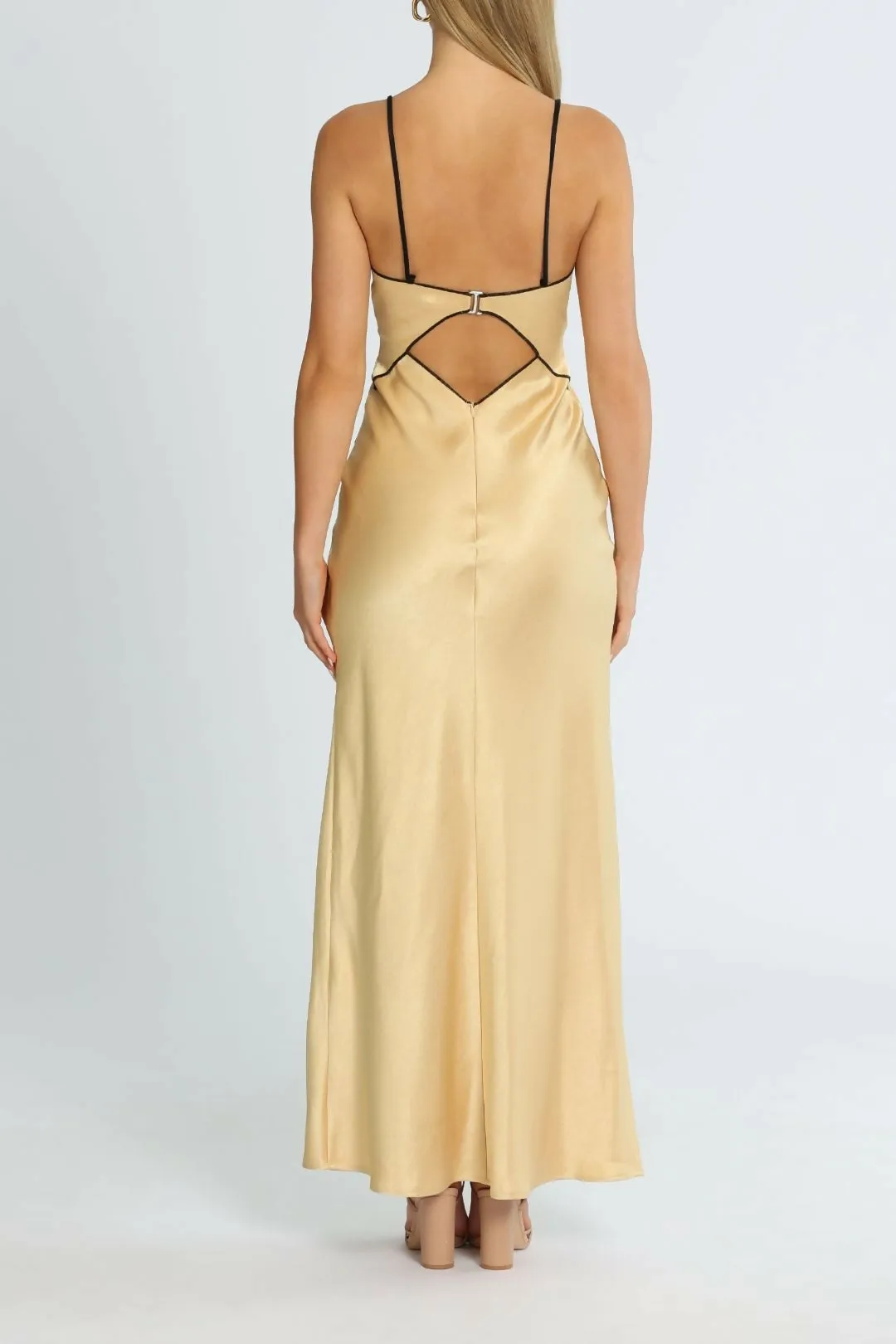Bec & Bridge Hazel Maxi Dress Gold Size AU 12