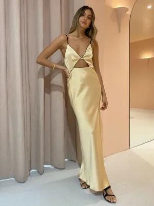 Bec & Bridge Hazel Maxi Dress Gold Size AU 12