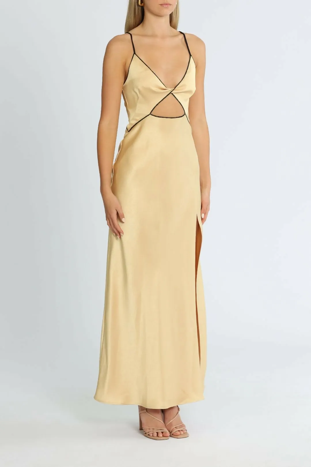 Bec & Bridge Hazel Maxi Dress Gold Size AU 12