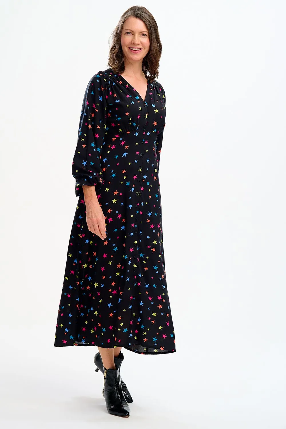 BELLATRIX MAXI TEA DRESS (BLACK)