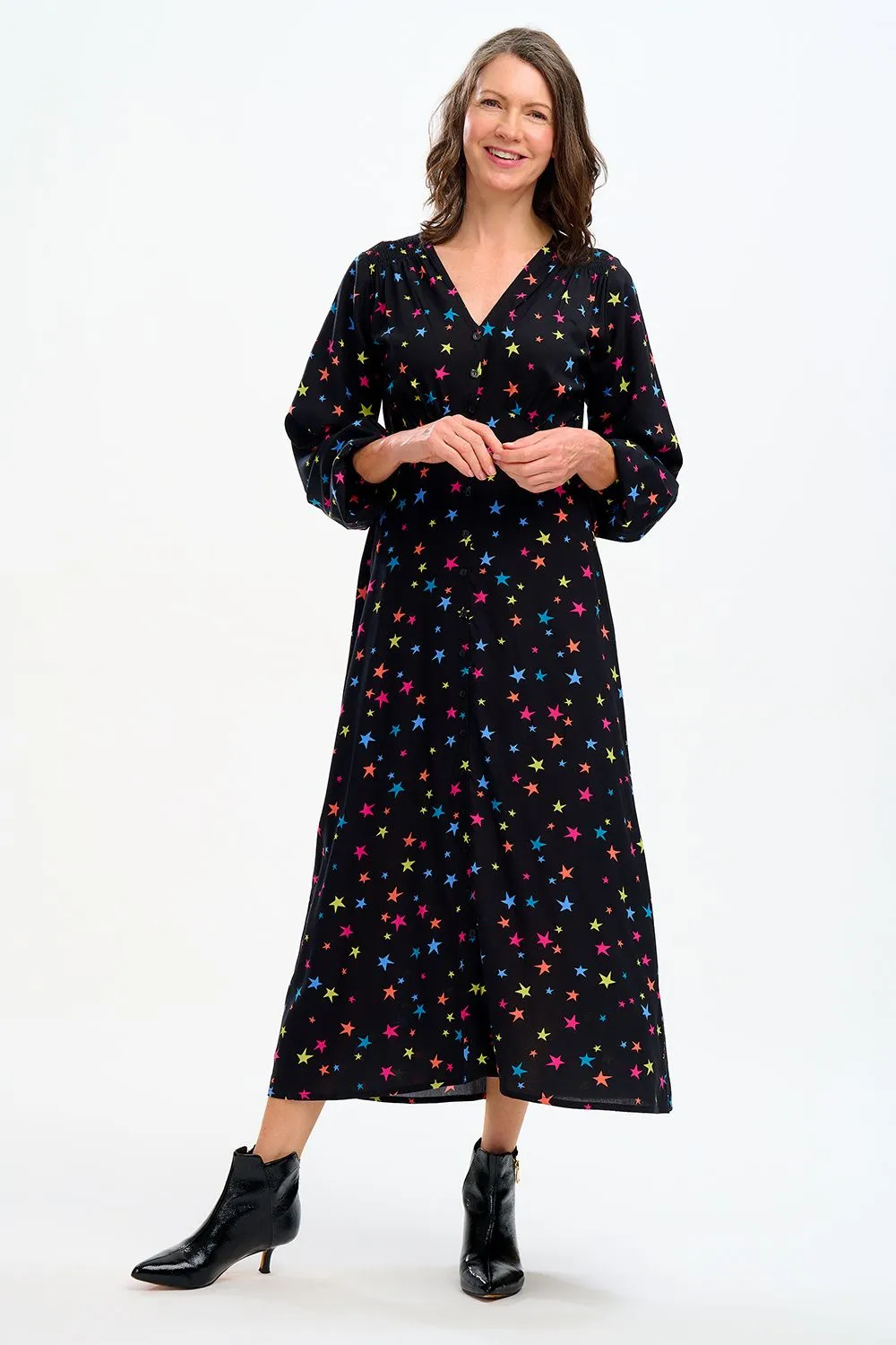 BELLATRIX MAXI TEA DRESS (BLACK)