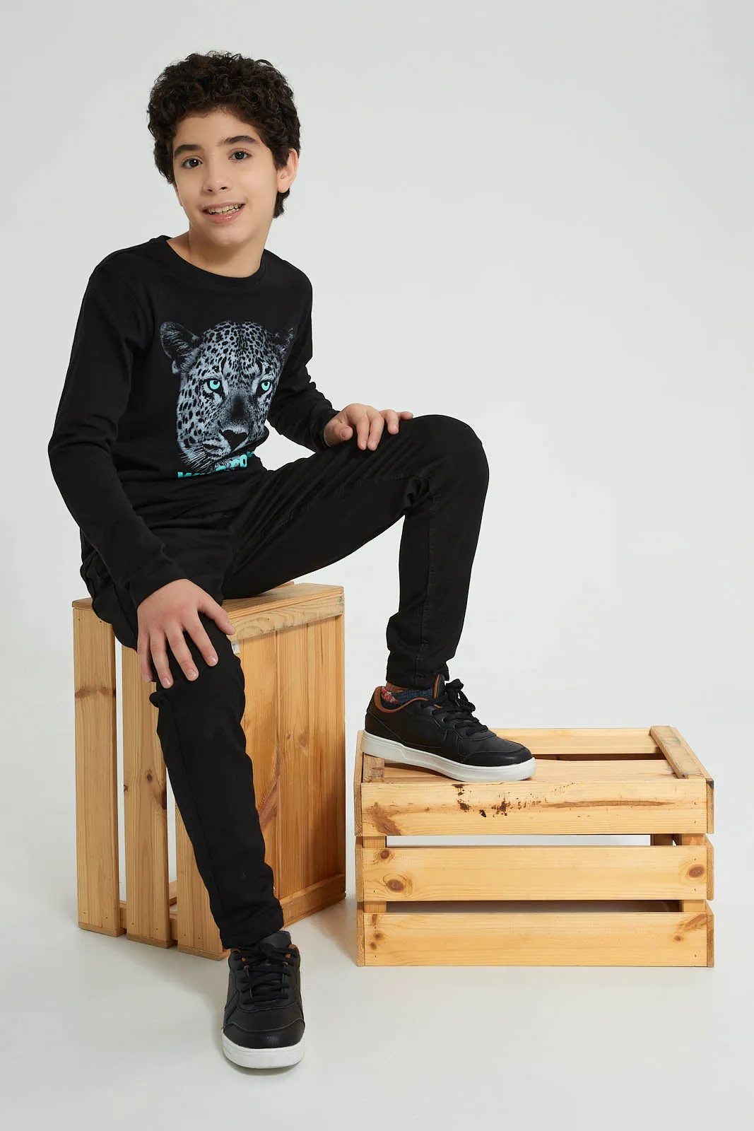 Black Cheetah Long Sleeve T-Shirt