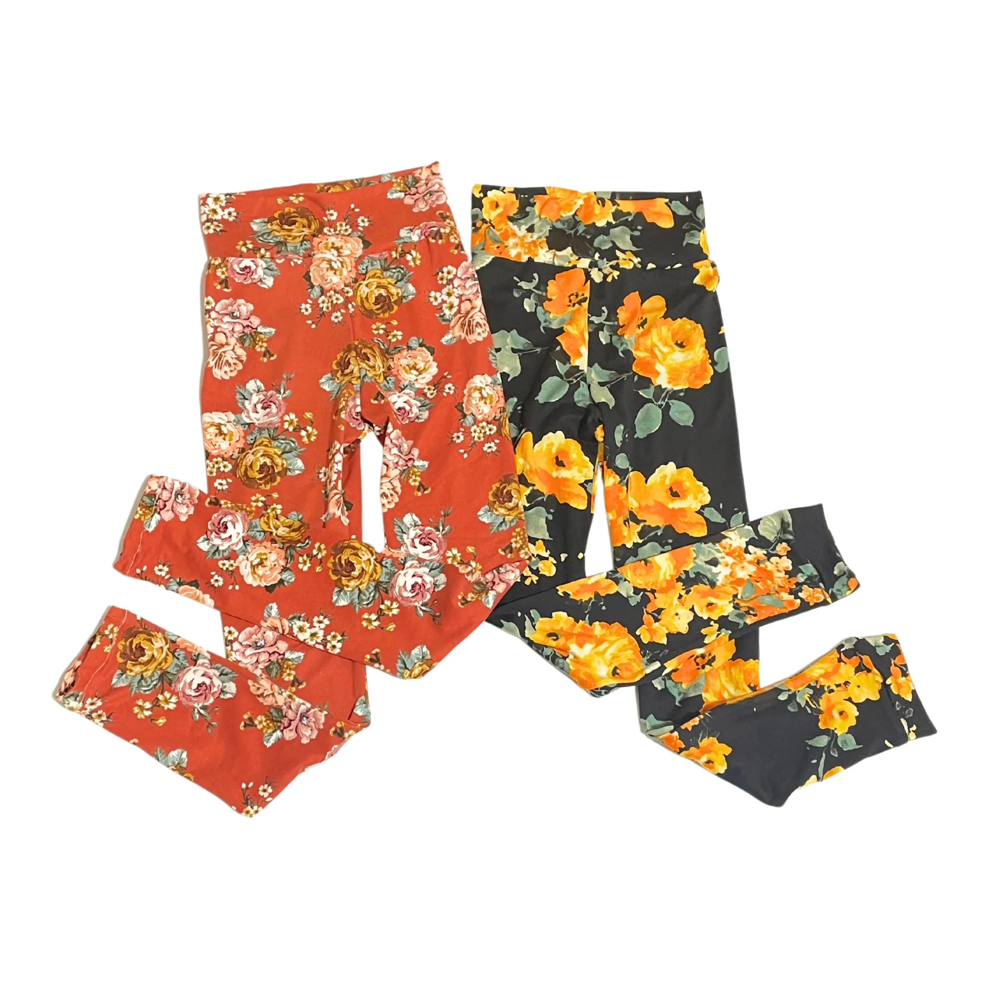 Black Floral Leggings For Girls