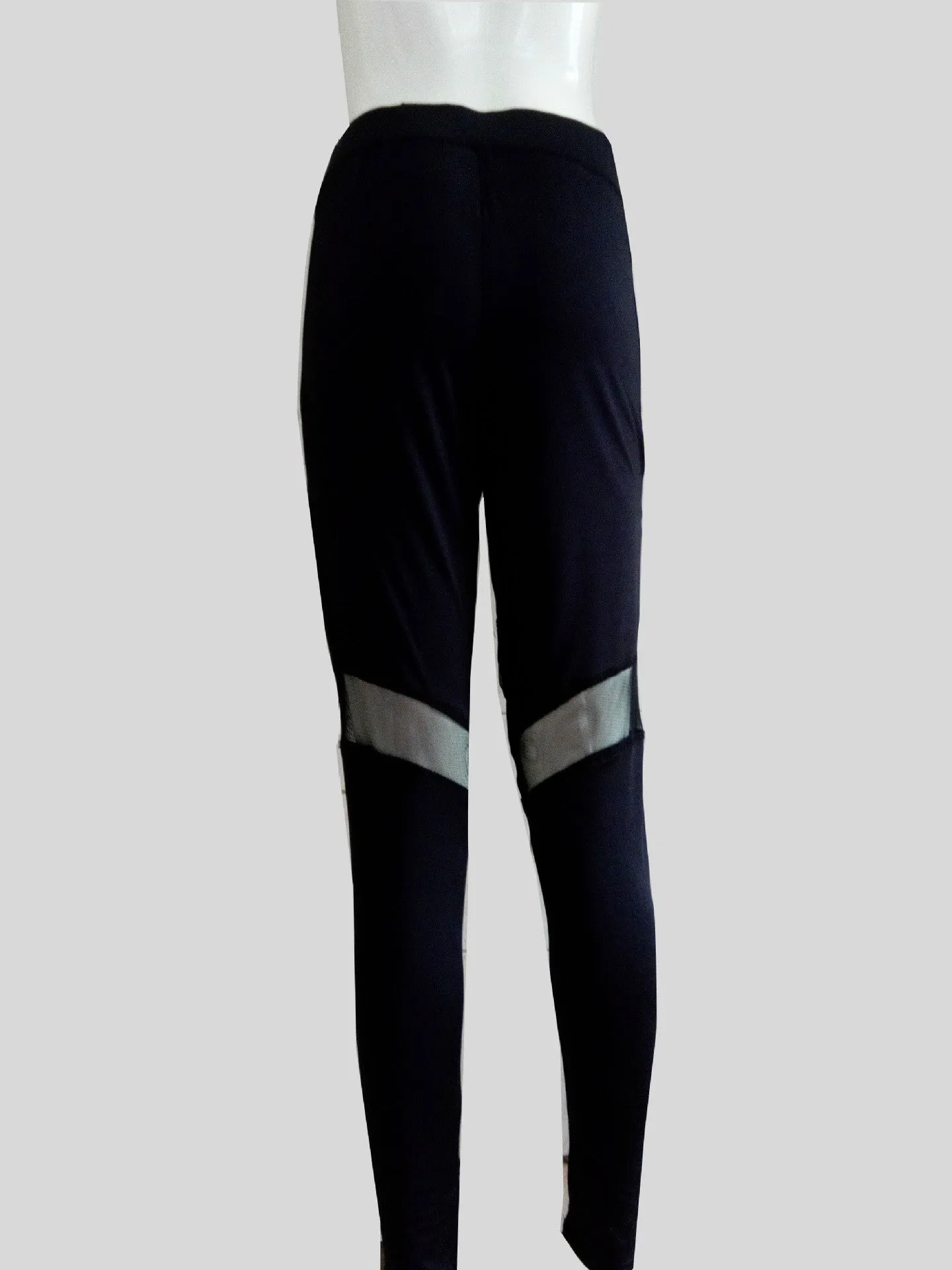 Black Mesh Patchwork Elastic Yoga Long Leggings