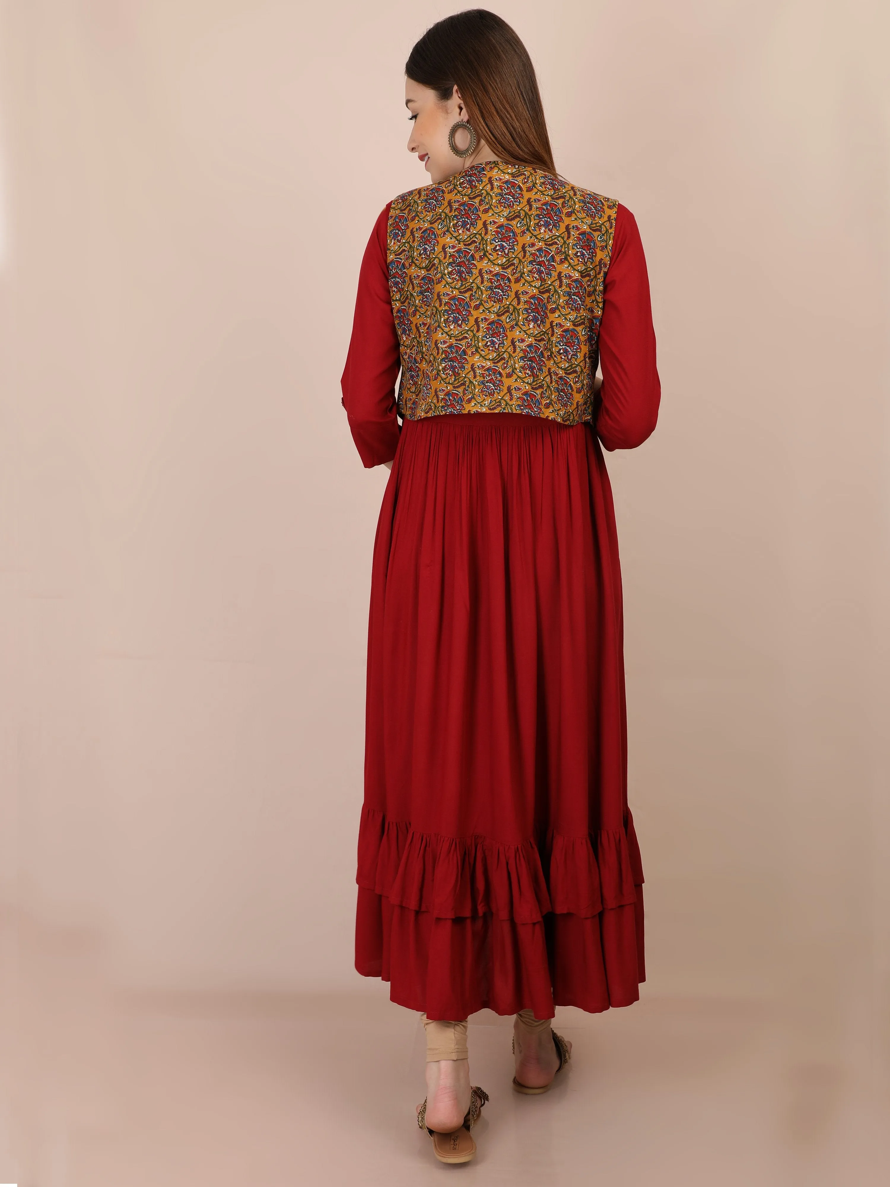 Boho Chic Maroon Maternity and Nursing Kurti