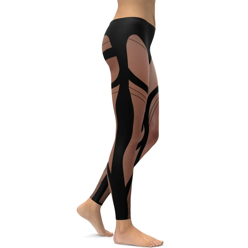 Bold Naked Leg Print Leggings
