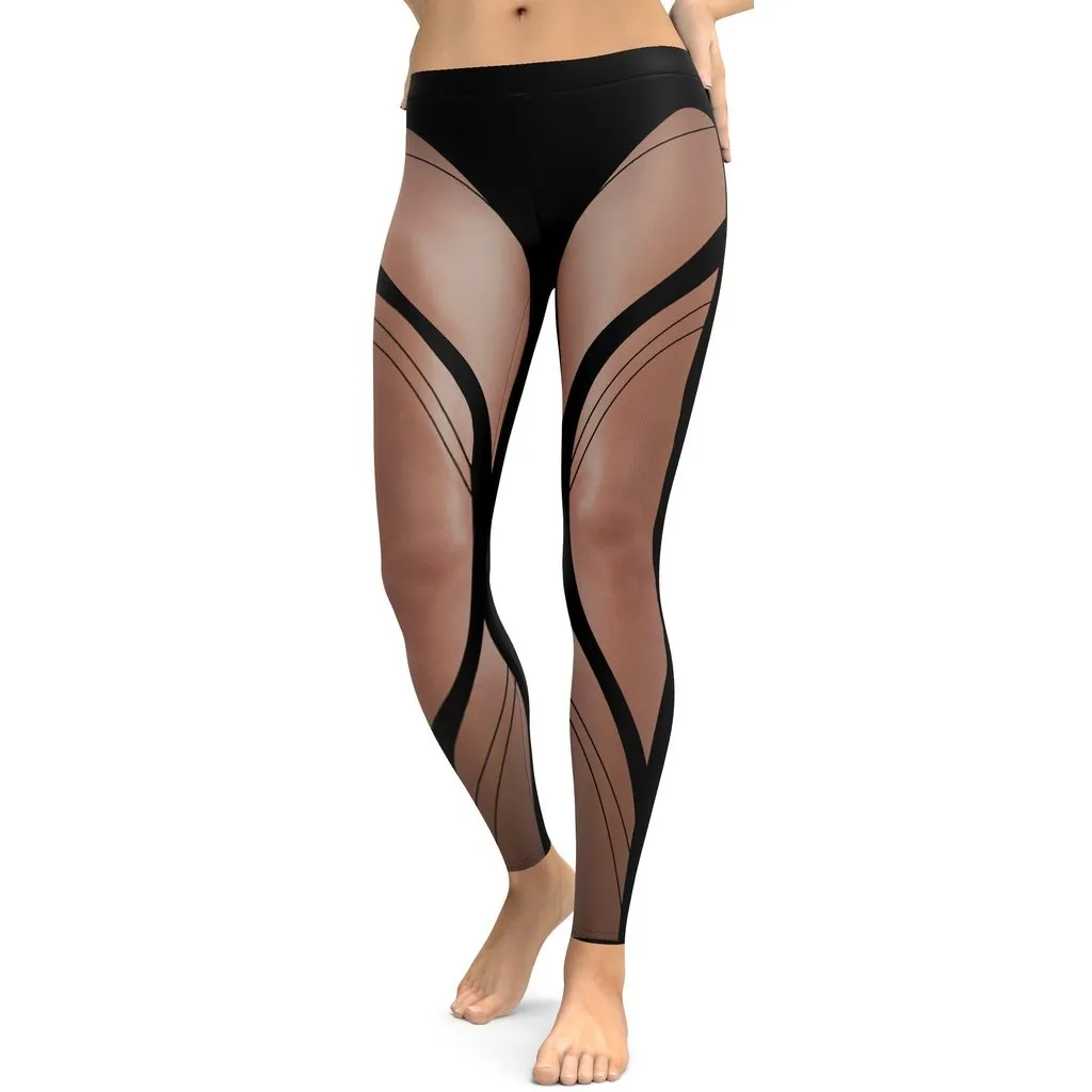 Bold Naked Leg Print Leggings